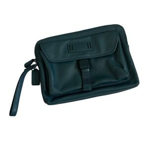 Coach Ranger Reef Blue Leather Mini Pouch Clutch Wristlet Bag‎ 2020 #1172